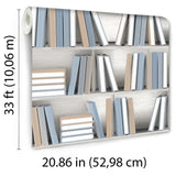 Veer Decor Nook Book Blue Wallpaper 8196-AB1