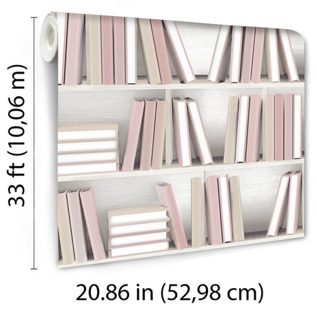 Veer Decor Nook Book Pink Wallpaper 8196-AB2