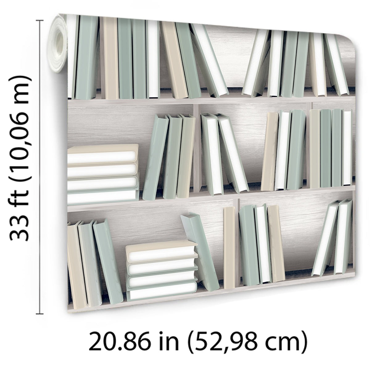 Veer Decor Nook Book Green Wallpaper 8196-AB3