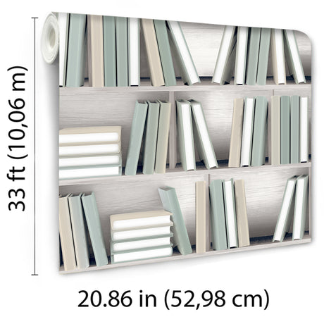 Veer Decor Nook Book Green Wallpaper 8196-AB3