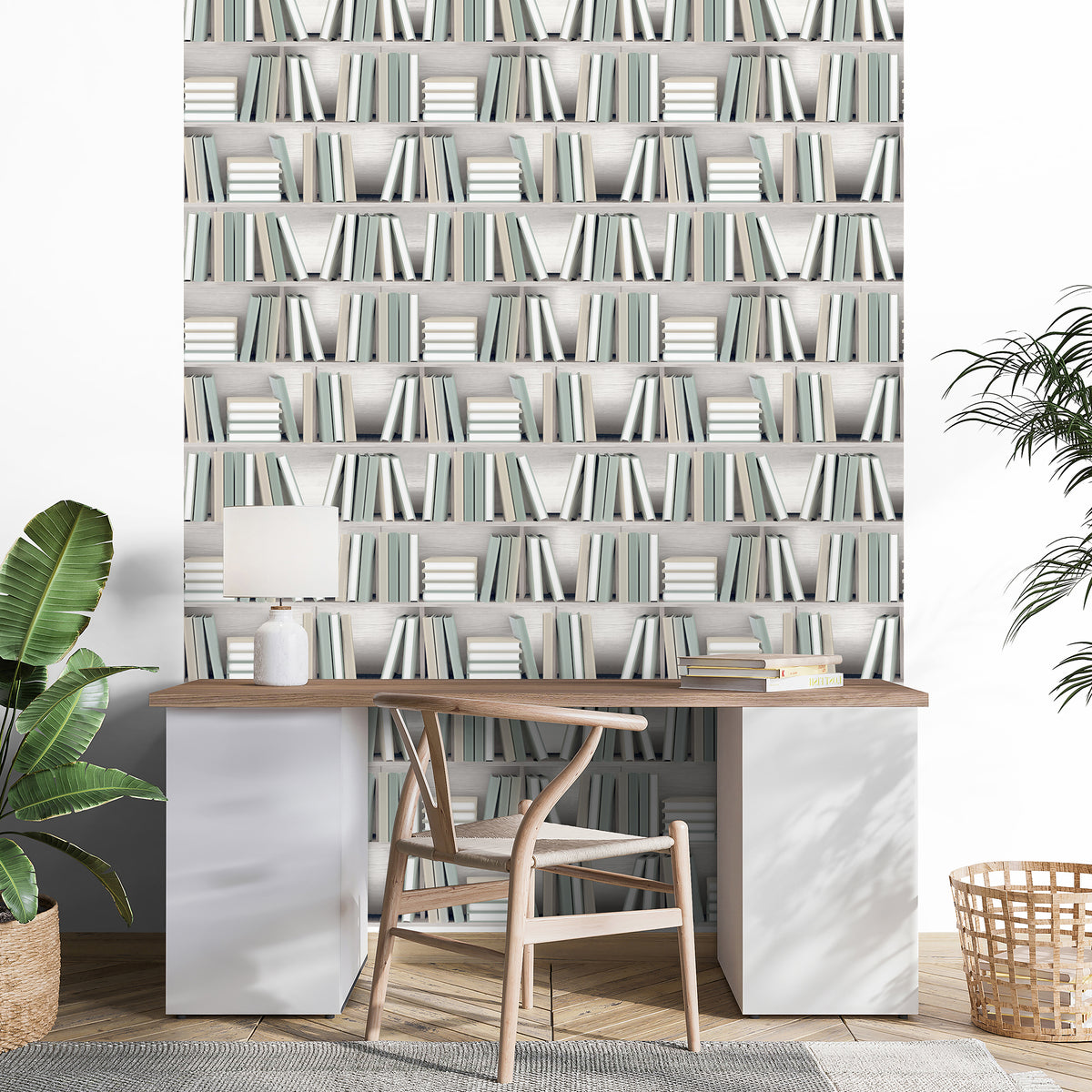 Veer Decor Nook Book Green Wallpaper 8196-AB3