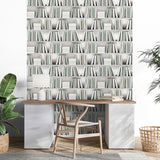 Veer Decor Nook Book Green Wallpaper 8196-AB3
