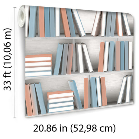 Veer Decor Nook Book Multi Color Wallpaper 8196-AB4