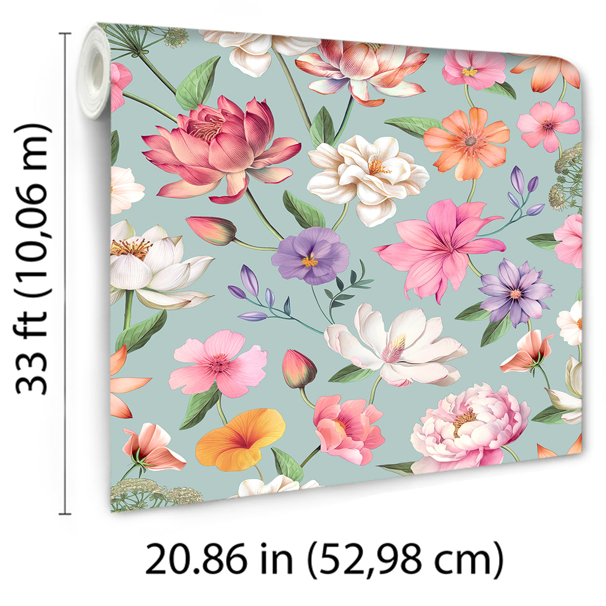Veer Decor Floral Fantasia Blue Wallpaper 8196-AC1