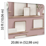 Veer Decor Frame Shelves Pink Wallpaper 8196-AG2