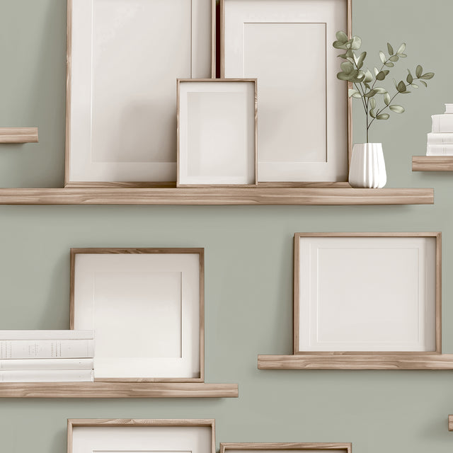 Veer Decor Frame Shelves Green Wallpaper 8196-AG3