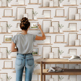 Veer Decor Frame Shelves Beige Wallpaper 8196-AG4