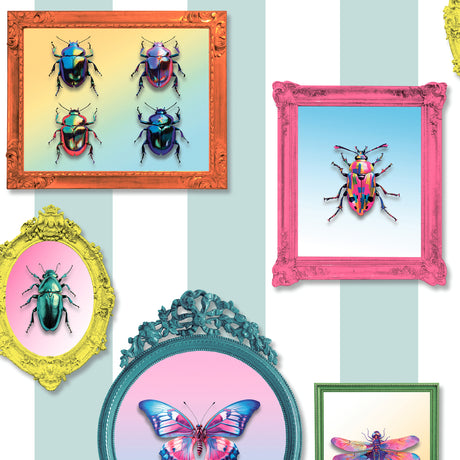 Veer Decor Entomology Gallery Blue Wallpaper 8196-AJ1
