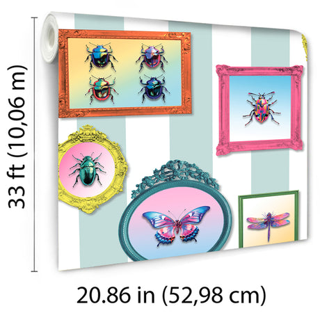 Veer Decor Entomology Gallery Blue Wallpaper 8196-AJ1