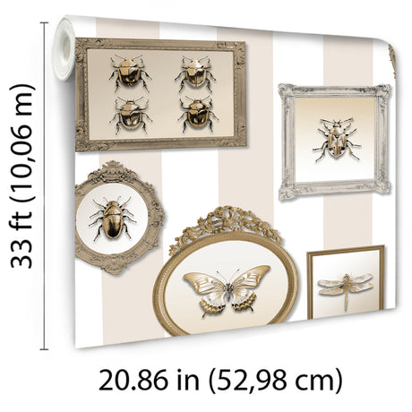 Veer Decor Entomology Gallery Beige Wallpaper 8196-AJ3