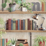 Veer Decor Industrial Book Nook Brown Wallpaper 8196-AK1
