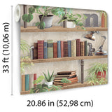 Veer Decor Industrial Book Nook Brown Wallpaper 8196-AK1