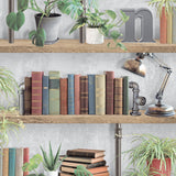 Veer Decor Industrial Book Nook Grey Wallpaper 8196-AK2