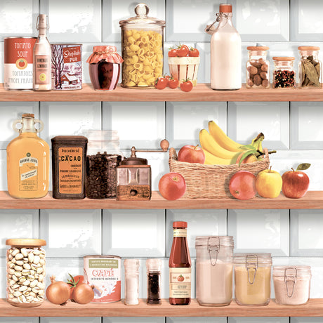 Veer Decor Kitchen Shelf Stories Multi Wallpaper 8196-AO2