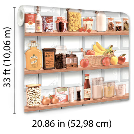 Veer Decor Kitchen Shelf Stories Multi Wallpaper 8196-AO2