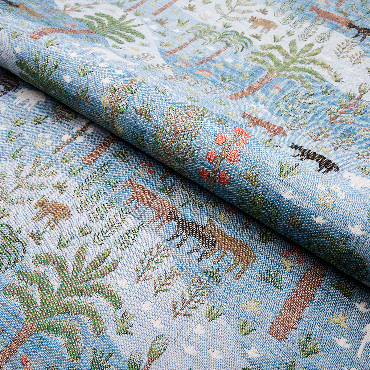 Schumacher Las Colinas Scenic Tapestry Blue Fabric - Eade's Wallpaper