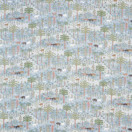 Schumacher Las Colinas Scenic Tapestry Blue Fabric - Eade's Wallpaper