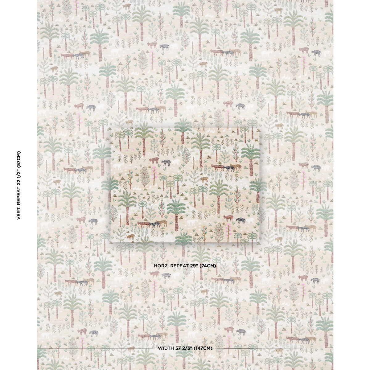 Schumacher Las Colinas Scenic Tapestry Natural Fabric - Eade's Wallpaper