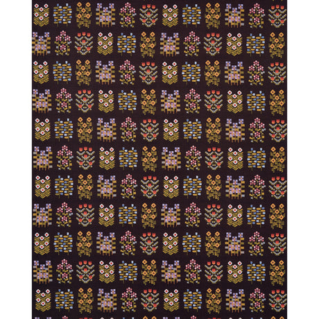 Schumacher Annika Floral Tapestry Multi On Espresso Fabric