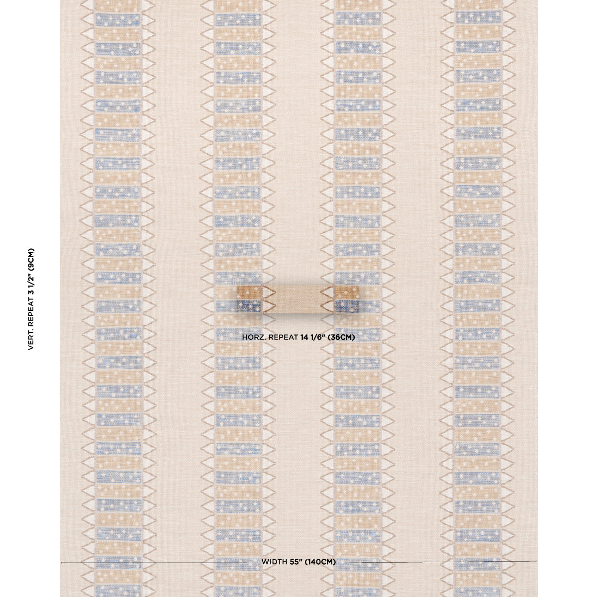 Schumacher Noor Kilim Stripe Ochre Fabric - Eade's Wallpaper
