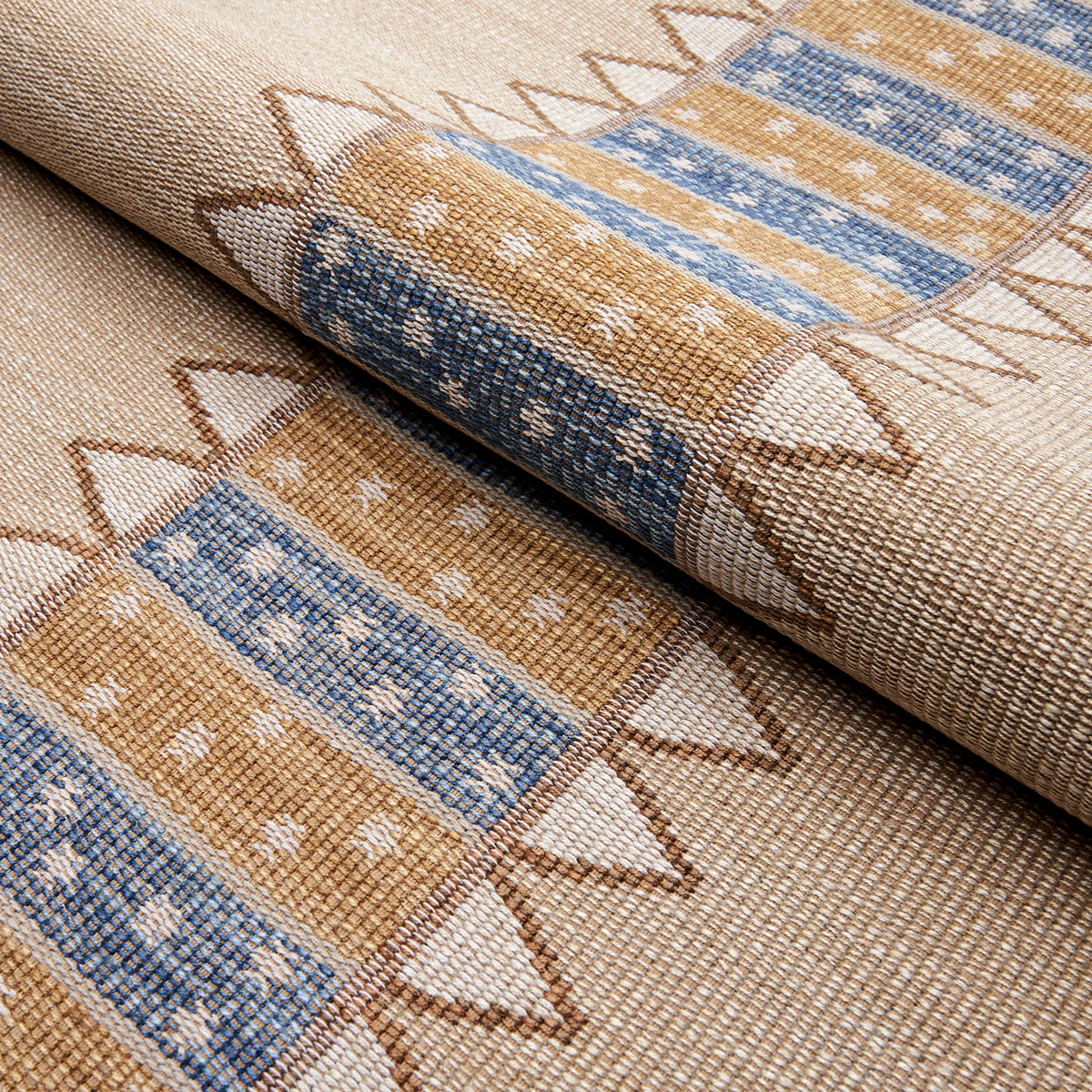 Schumacher Noor Kilim Stripe Ochre Fabric - Eade's Wallpaper