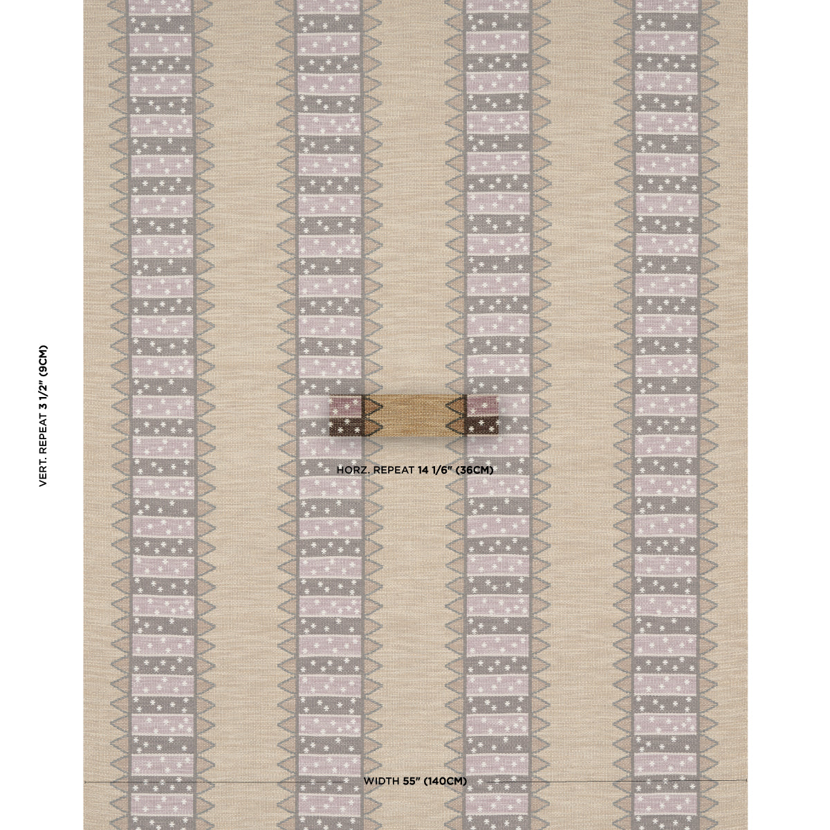 Schumacher Noor Kilim Stripe Aubergine Fabric - Eade's Wallpaper