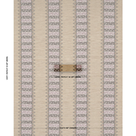 Schumacher Noor Kilim Stripe Aubergine Fabric - Eade's Wallpaper
