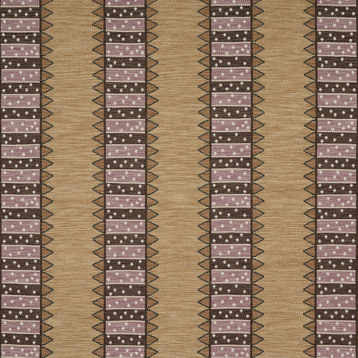 Schumacher Noor Kilim Stripe Aubergine Fabric - Eade's Wallpaper