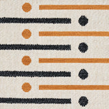 Schumacher Serapo Rustic Weave Carbon & Ochre Fabric - Eade's Wallpaper