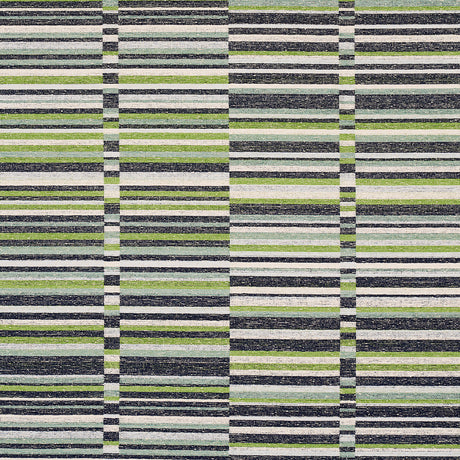 Schumacher Tierra Stripe Green & Blue Fabric - Eade's Wallpaper