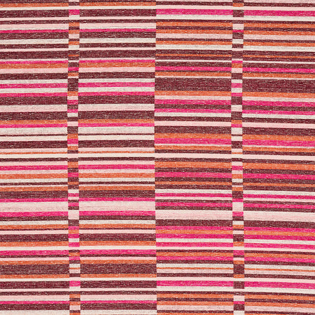 Schumacher Tierra Stripe Berry Fabric - Eade's Wallpaper
