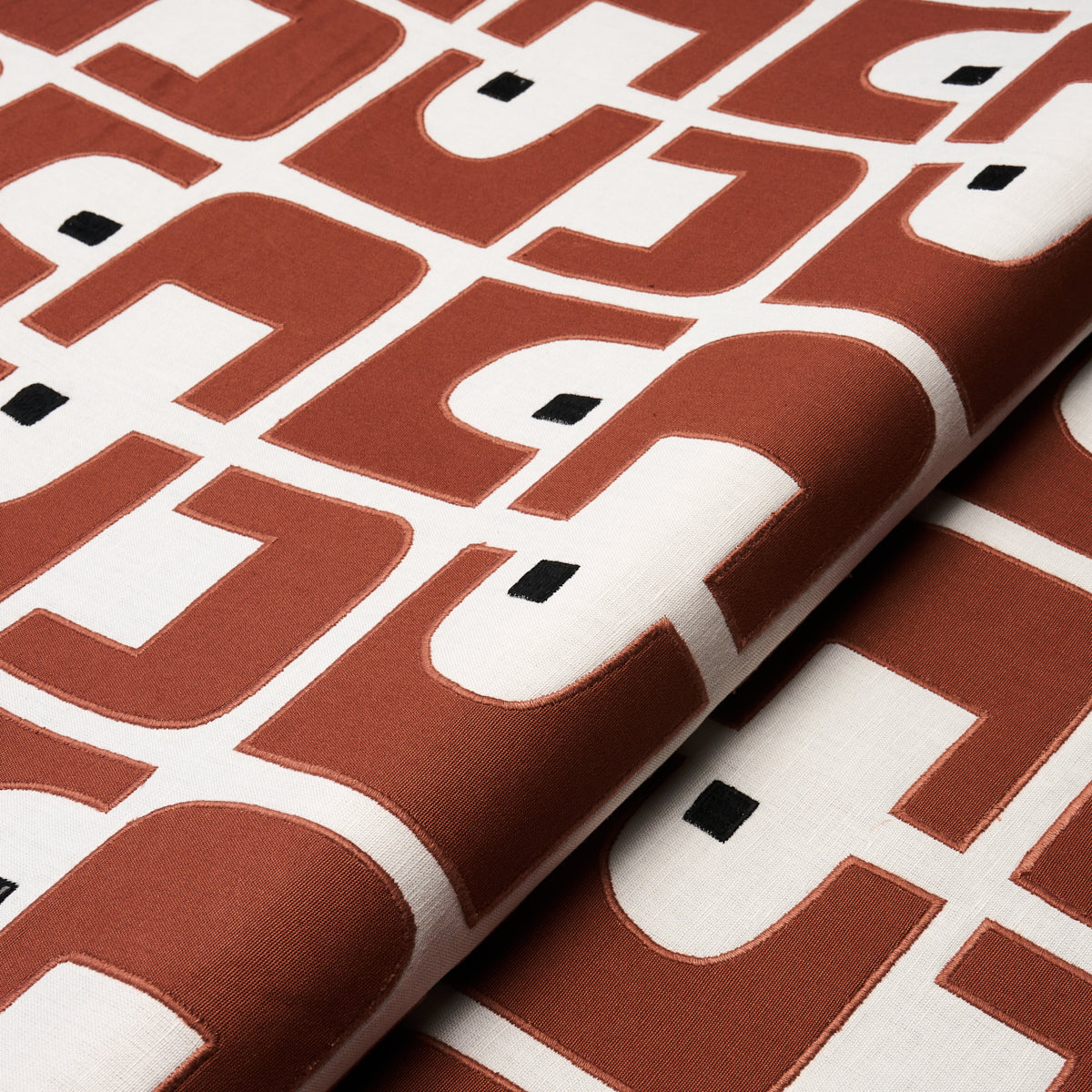 Schumacher Den Appliqué Clay Fabric