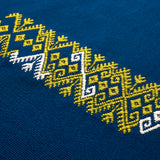 Schumacher 82041 BALAMIL HANDWOVEN PANEL in MULTI ON NAVY Fa
