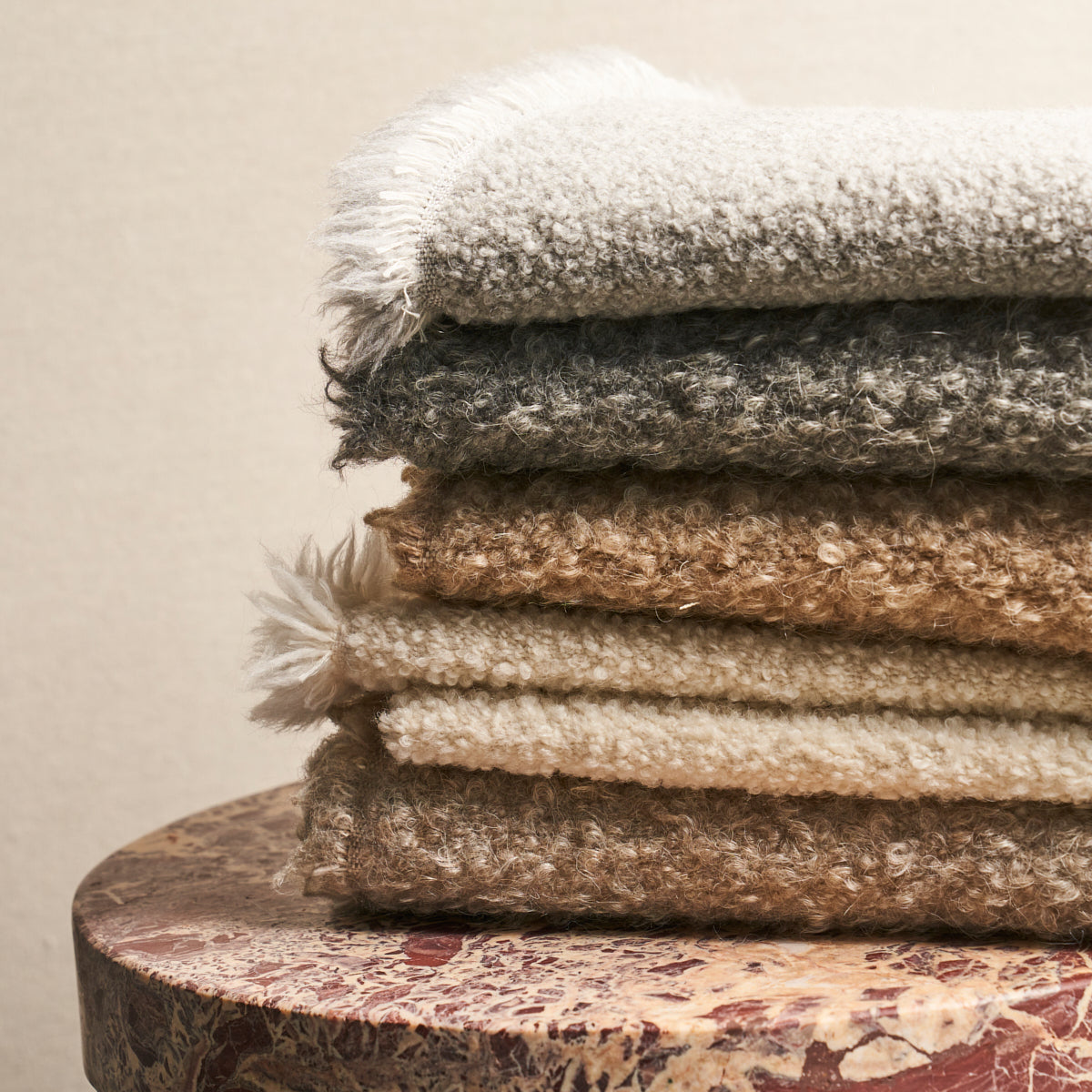 Schumacher Teddy Wool Bouclé Fawn Fabric - Eade's Wallpaper