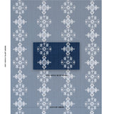 Schumacher Nadira Embroidery Indigo Fabric - Eade's Wallpaper