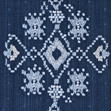 Schumacher Nadira Embroidery Indigo Fabric - Eade's Wallpaper