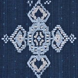 Schumacher Nadira Embroidery Indigo Fabric - Eade's Wallpaper