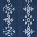 Schumacher Nadira Embroidery Indigo Fabric - Eade's Wallpaper
