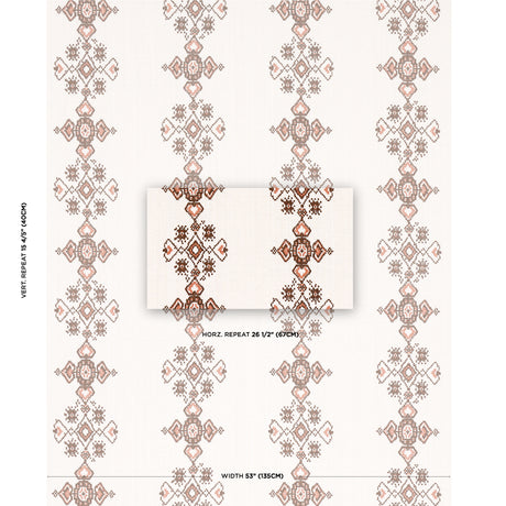 Schumacher Nadira Embroidery Cocoa Fabric - Eade's Wallpaper
