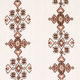 Schumacher Nadira Embroidery Cocoa Fabric - Eade's Wallpaper