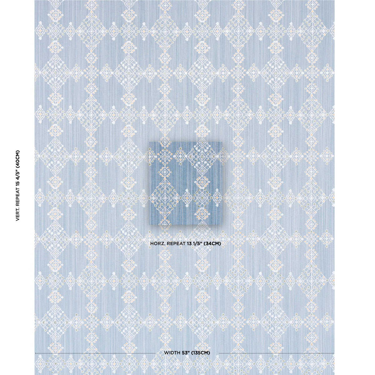 Schumacher Kalindi Embroidery Denim Fabric