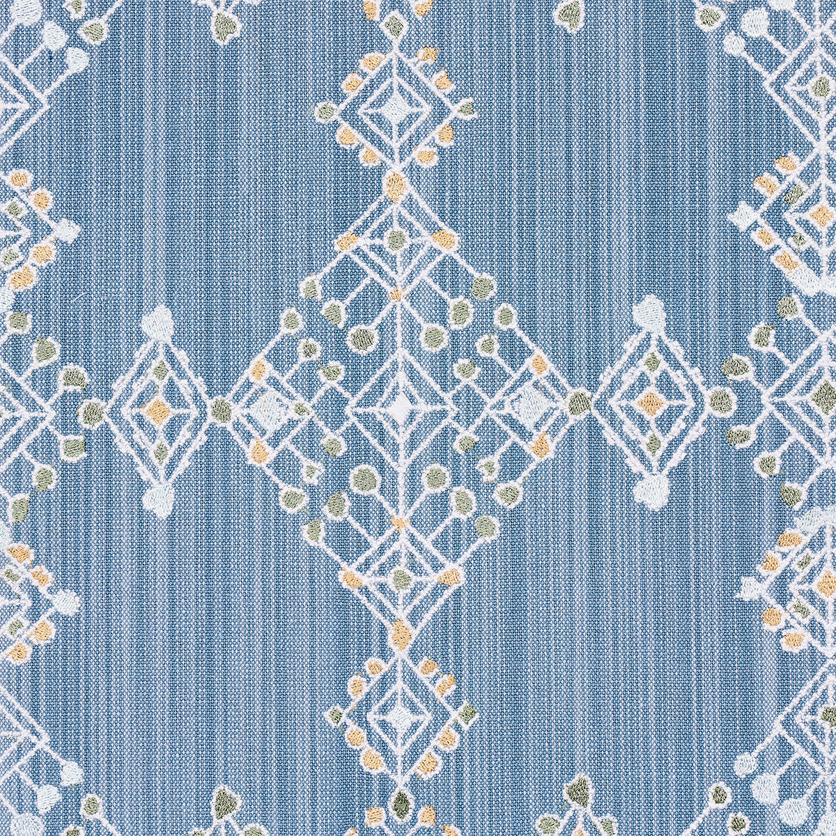 Schumacher Kalindi Embroidery Denim Fabric