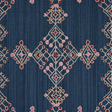 Schumacher Kalindi Embroidery Indigo Fabric
