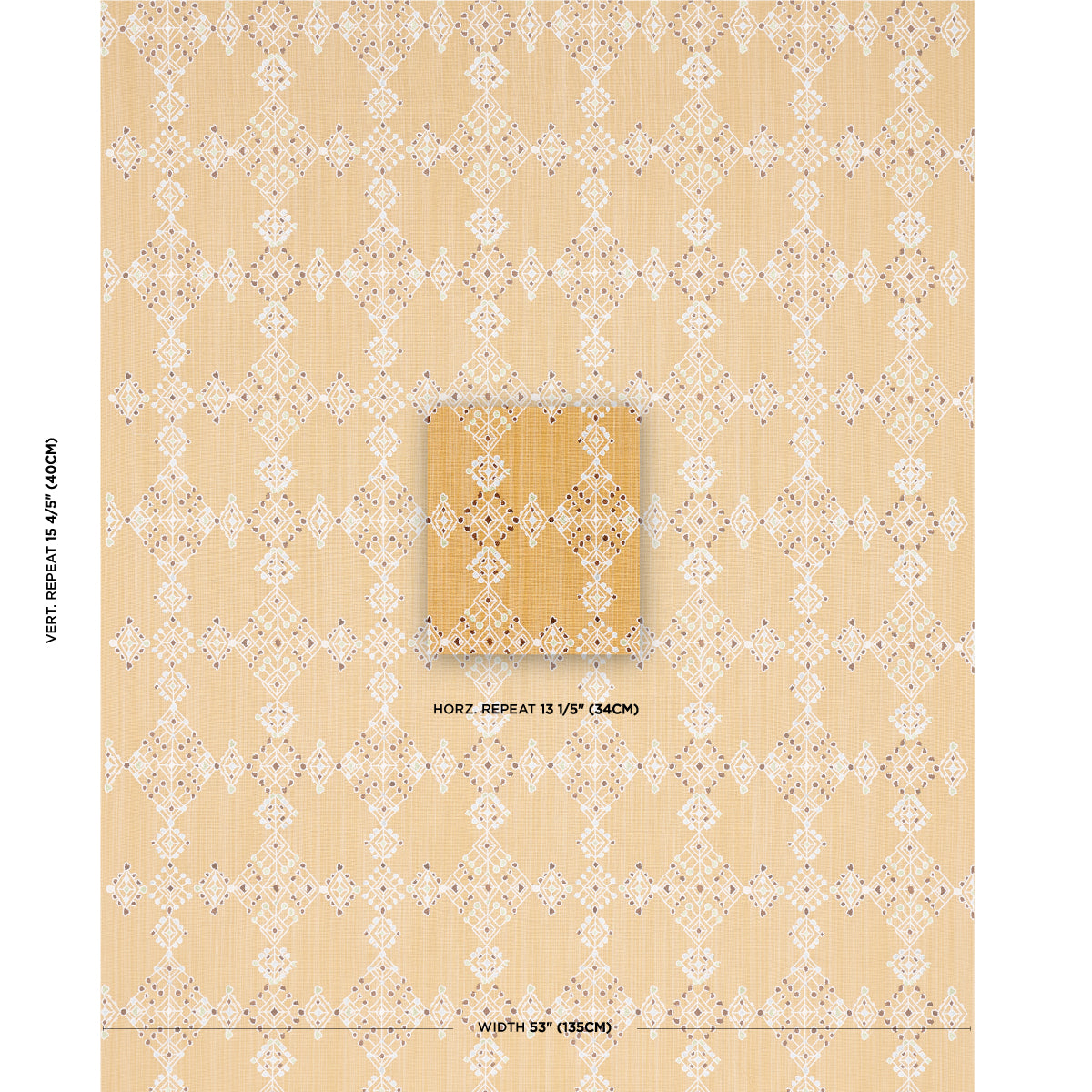 Schumacher Kalindi Embroidery Saffron Fabric