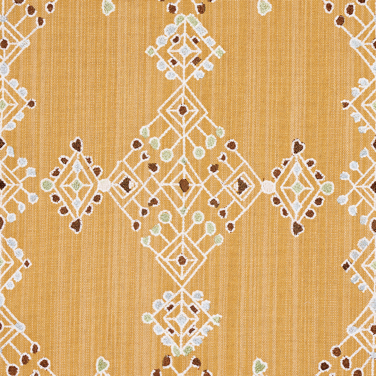 Schumacher Kalindi Embroidery Saffron Fabric