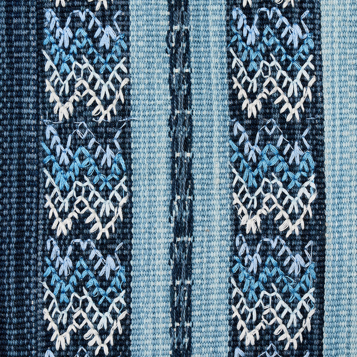 Schumacher Aravali Patchwork Denim And Indigo Fabric