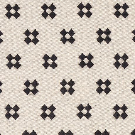 Schumacher Thandie Embroidery Carbon On Natural Fabric - Eade's Wallpaper