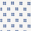 Schumacher Thandie Embroidery Blue On Ivory Fabric - Eade's Wallpaper
