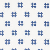 Schumacher Thandie Embroidery Blue On Ivory Fabric - Eade's Wallpaper