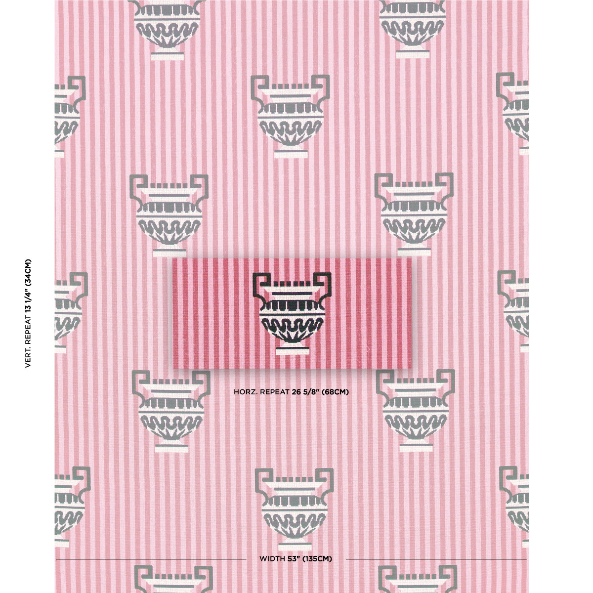 Schumacher Clermont Épinglé Pink Fabric